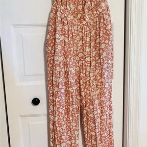 Faherty Pink Floral Jumpsuit
